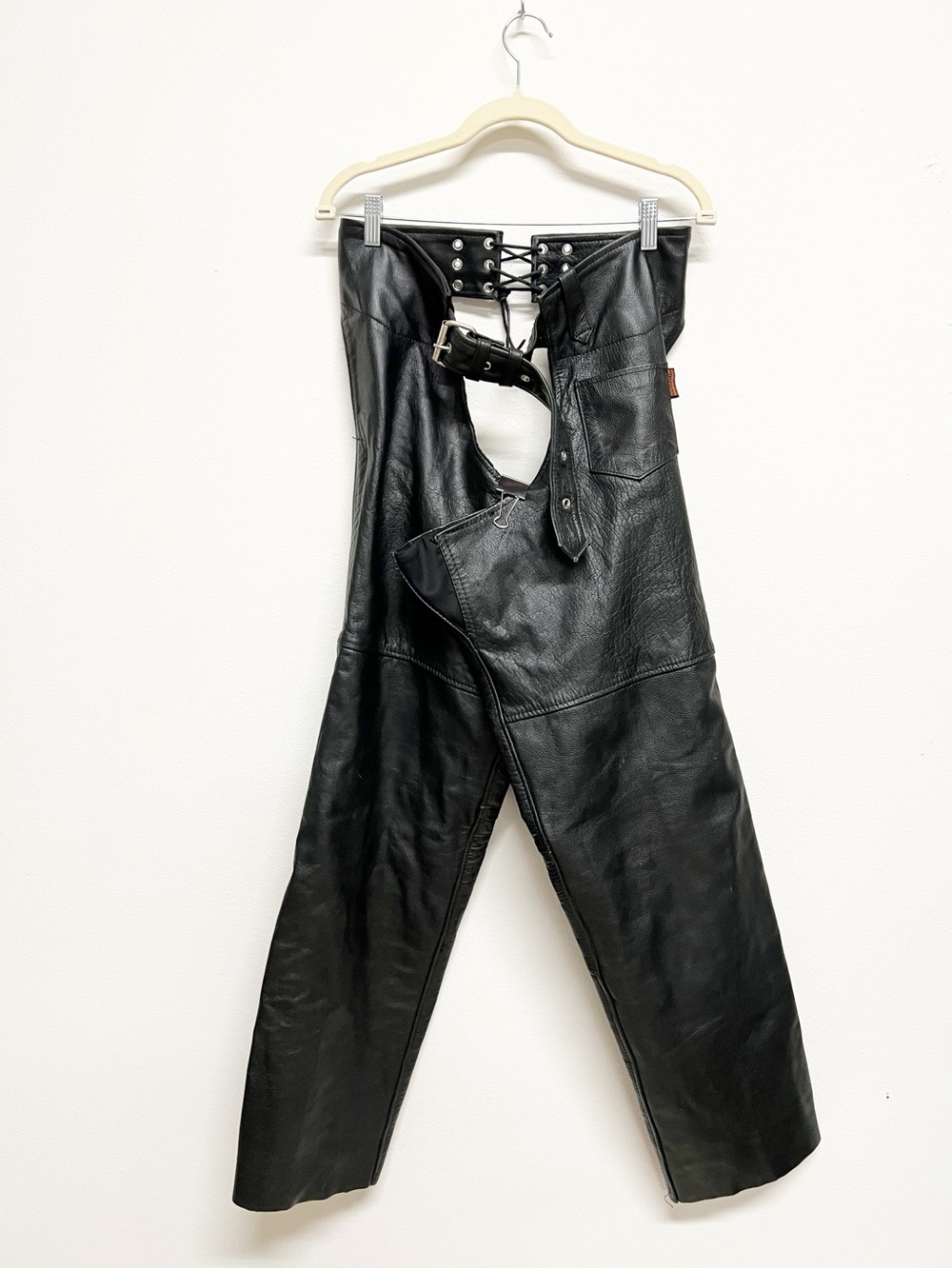 Hot Leathers Unisex CHM1005 Black Motorcycle Biker Fully Lined Leather Chaps XL - Picture 3 of 14